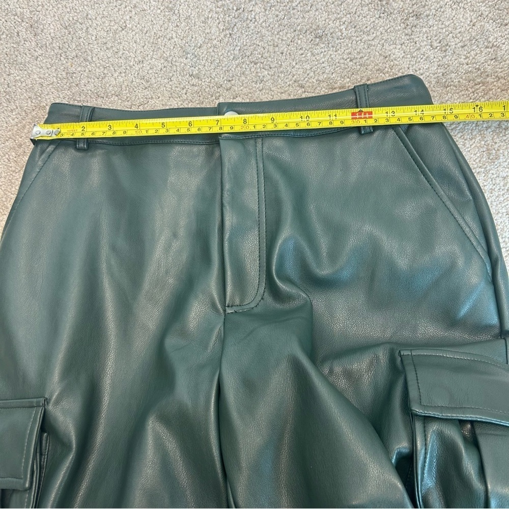 7 for all mankind dark green faux leather cargo pants drawstring ankle NWT - Picture 10 of 14